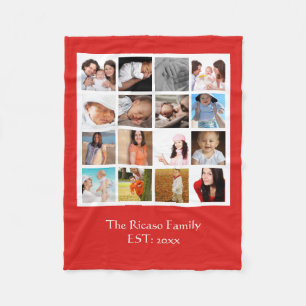 Photo Collage Mosaic Personalised Fleece Blanket