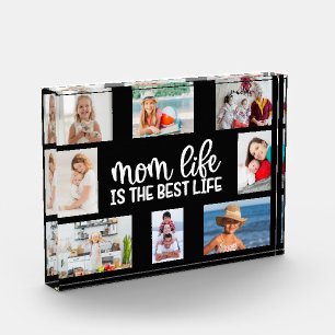 Photo collage Mothers day personalised gift black Block