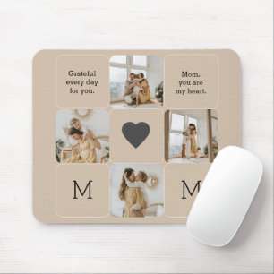 Photo Collage Mousepad with Custom Message for Mum
