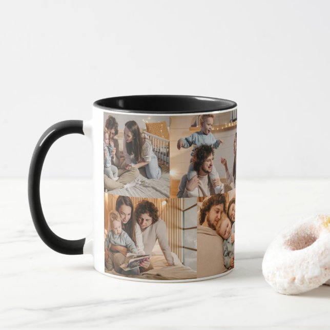 Photo Collage Mug – 8Photos | Perfect Father's Day (With Donut)