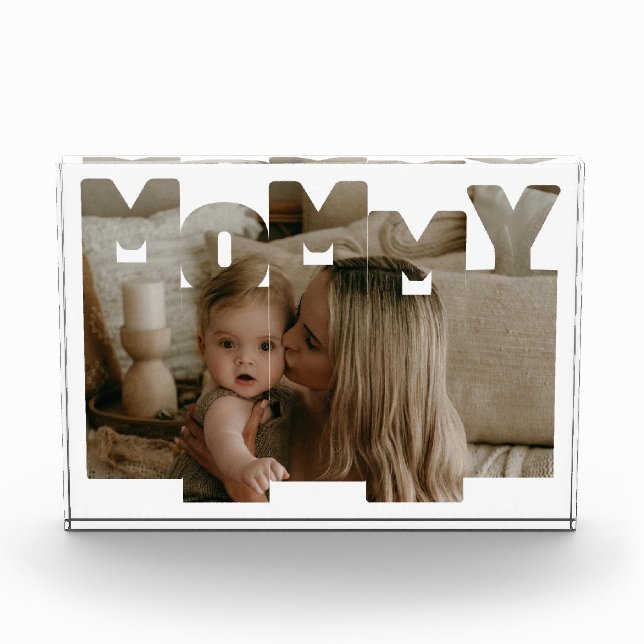 Photo Collage Mum, Mummy Mothers day Gift Block (Front)