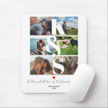 Photo Collage Name Initial Couple Gift for Him Mouse Pad<br><div class="desc">Photo Collage Name Initial Couple Gift for Him</div>