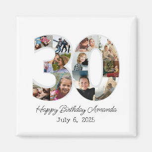 Photo Collage Number 30 - 30th Birthday Magnet