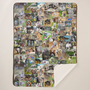 Photo Collage Of Dogs, Sherpa Blanket