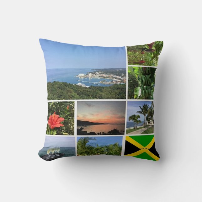Photo Collage of Jamaica Cushion (Front)