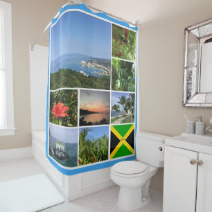 Photo Collage of Jamaica Shower Curtain
