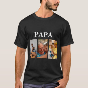Photo Collage Papa D Gift  T-Shirt