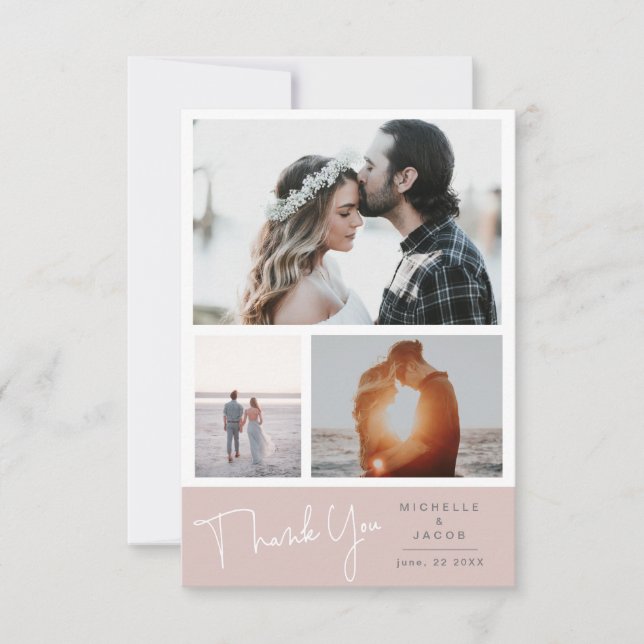 photo collage pastel Thank You Photo Card (Front)