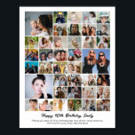 Photo Collage Personalised Birthday Gift Poster<br><div class="desc">Turn your favourite photos into a stunning piece of wall art. This custom photo collage poster is the perfect way to tell your story, capturing a lifetime of memories in one beautiful display. With 100% personalisation, you can easily upload your own photos and customise the text, fonts, and colours to...</div>