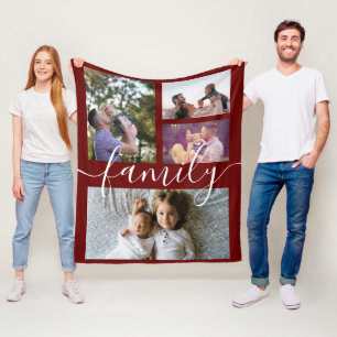 Photo Collage Personalised DIY Custom Family Fleece Blanket