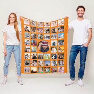 Photo Collage Personalised DIY Custom Fleece Blanket
