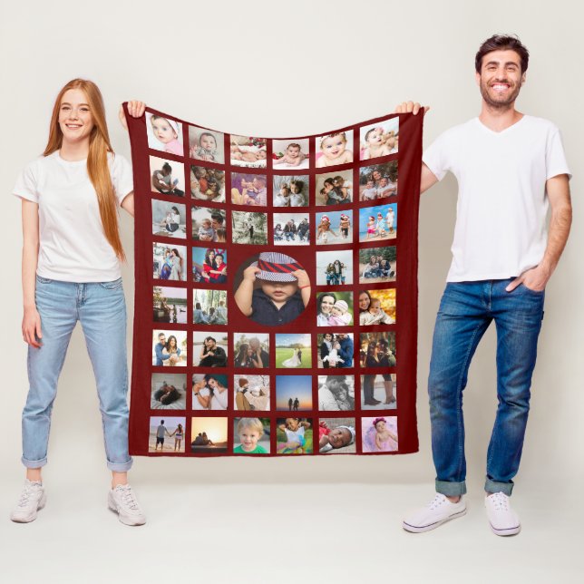 Photo Collage Personalised DIY Custom Fleece Blanket (In Situ)