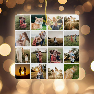 Photo Collage Personalised Family Ceramic Ornament