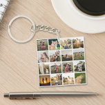 Photo Collage Personalised Family Key Ring<br><div class="desc">Simply add your photos for a custom family collage keychain.</div>