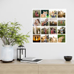 Photo Collage Personalised Family Poster<br><div class="desc">Simply add your photos for a custom family collage faux canvas wall art.</div>