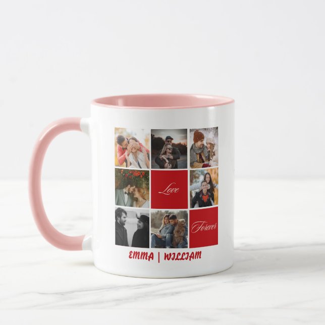 Photo Collage Personalised Message & Name Mug (Left)