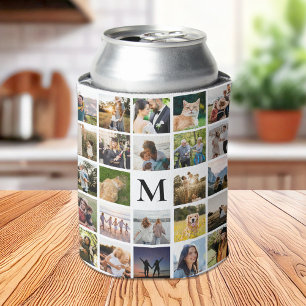 Photo Collage Personalised Monogram Can Cooler