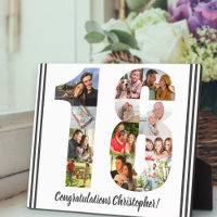 Photo Collage Personalised Number 18 Birthday