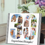 Photo Collage Personalised Number 30 Birthday Plaque<br><div class="desc">30th Birthday Plaque - personalised with a photo collage of your favourite photos and custom text. The photo template is set up ready for you to add your photos, which will be displayed in the shape of a number 30. The wording, which currently reads "Congratulations [name]!" can also be customised....</div>