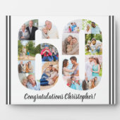 Photo Collage Personalised Number 60 Birthday Plaque (Front)