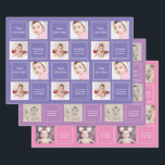 Photo Collage Personalised Template Wrapping Paper Sheet<br><div class="desc">Customisable gift wrap paper - you can add your own photos and text .. personalised wrapping paper roll from Ricaso - designed with spaces for your own photographs wrapping paper sheets from Ricaso</div>