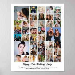 Photo Collage Personalized Birthday Gift Poster