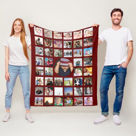 Photo Collage Personalized DIY Custom Fleece Blanket