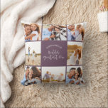 Photo collage purple girly modern mothers day cushion<br><div class="desc">Photo collage purple girly modern mothers day typography home decor pillow design. Modern script text design. Part of a collection.</div>