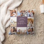 Photo collage purple girly modern mothers day cushion<br><div class="desc">Photo collage purple girly modern mothers day typography home decor pillow design. Modern script text design. Part of a collection.</div>