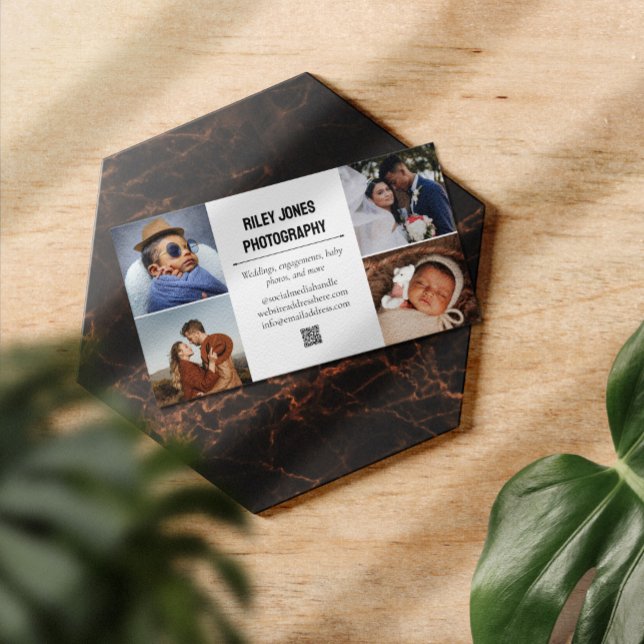 Photo Collage QR Code Professional Photographer Business Card (Creator Uploaded)