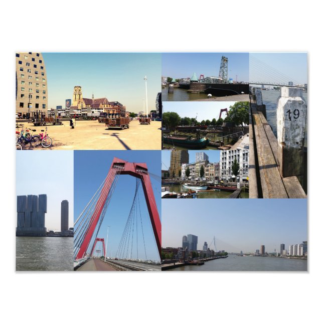 Photo collage Rotterdam 2 Print (Front)