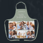 Photo collage sage green modern mum mothers day apron<br><div class="desc">Photo collage sage green girly modern worlds greatest Mum Mother's day typography elegant simple stylish minimal apron design. Ideal birthday,  Christmas,  Mothers day,  anniversary design.</div>