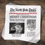 Photo Collage Santa Newspaper Christmas Funny Napkin<br><div class="desc">Extra Extra read all about it. The North Pole Times brings you the latest and greatest news articles from the North Pole, Greetings to everyone with this loveable and fun way to send Merry Christmas and Happy Holidays greetings to you and yours. This design allows you to add so much...</div>