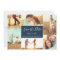 Photo Collage Save the Date Flat Card | Navy Blue