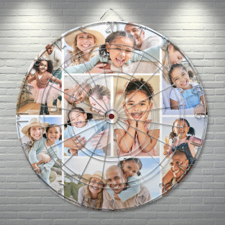 Photo Collage Simple Elegant Picture Dartboard