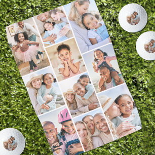 Photo Collage Simple Elegant Picture Golf Towel