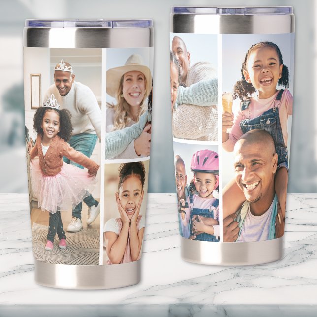 Photo Collage Simple Elegant Picture Insulated Tumbler (Photo Collage Simple Elegant Picture Insulated Tumbler)