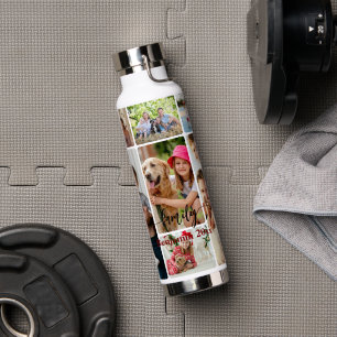 Photo Collage Simple Elegant Picture Water Bottle