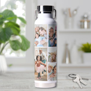 Photo Collage Simple Elegant Picture Water Bottle