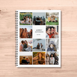 Photo Collage Simple Modern White Notebook