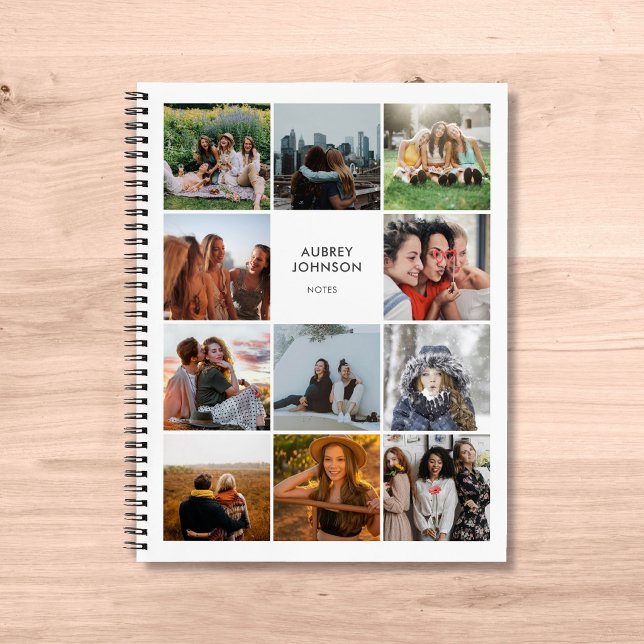 Photo Collage Simple Modern White Notebook (Creator Uploaded)
