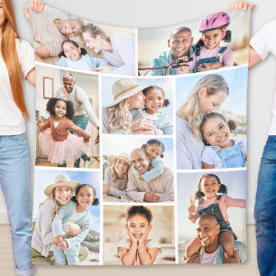 Photo Collage Simple Picture Fleece Blanket