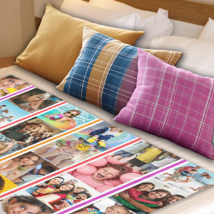 Photo Collage Stripe Fleece Blanket