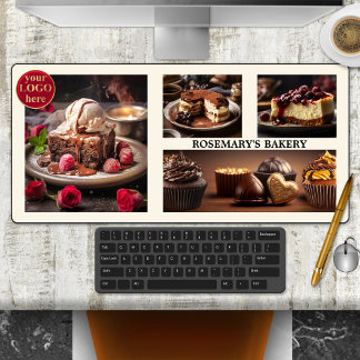 Photo Collage Sweet Bakery Chocolate Cake Desk Mat