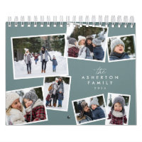 Photo collage teal family scrapbook