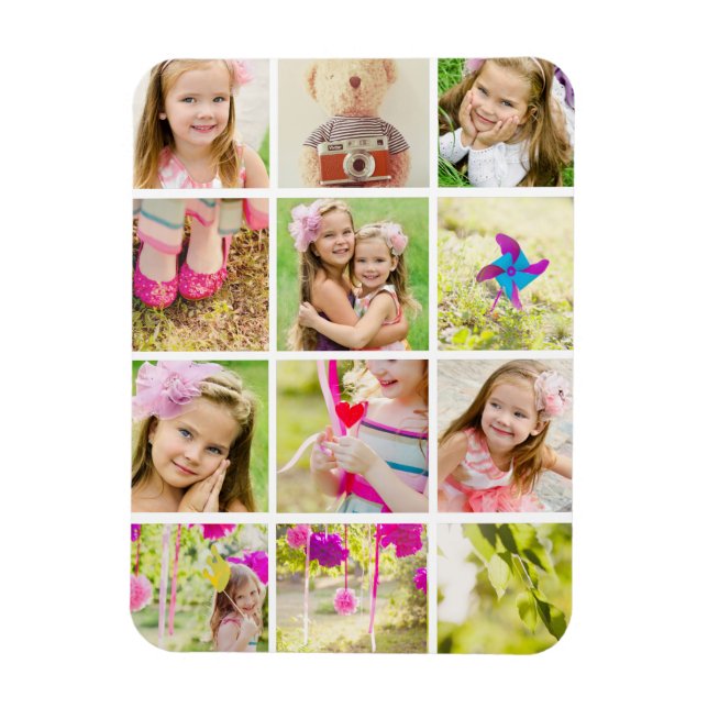 Photo Collage Template Personalised Magnet (Vertical)