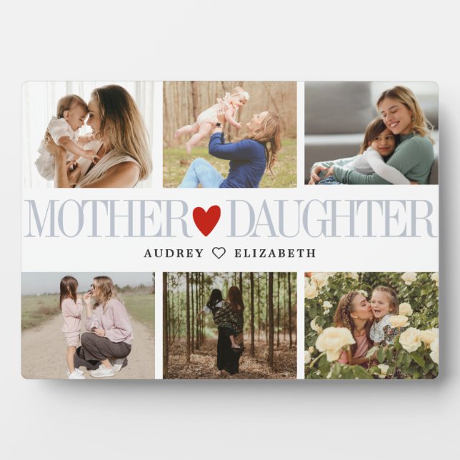 Photo Collage Texture Mother Daughter Plaque (Front)