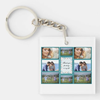 Photo collage thank you design Acrylic Keychain