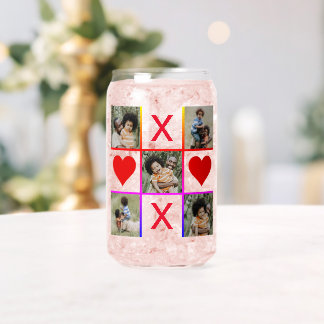 Photo Collage Tic Tac Toe Hugs Kisses Fathers Day Can Glass