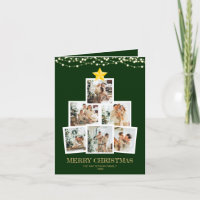 Photo Collage Tree Green String Lights Folded